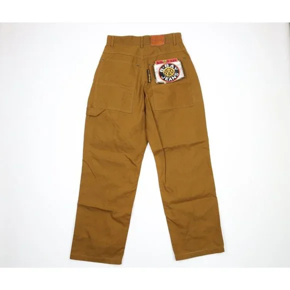 NOS Vintage 90s Streetwear Mens Size 30x31 Baggy Fit Wide Leg Denim Jeans Brown